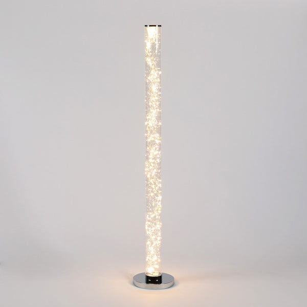 English Elm 49" LED Minari Clear Column Floor Lamp with 360 Rope Bulbs, 4200lm Bright White Crystal Sand Acrylic Column B072116170