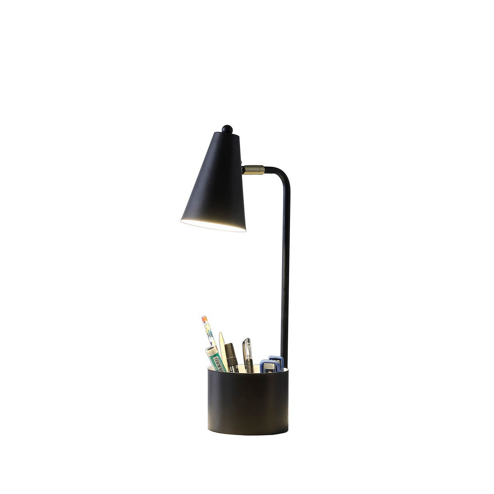 English Elm 19.5" Black Metal Task Desk Lamp With Organizer – Perfect For Student Workspaces & Home Offices! B072116612