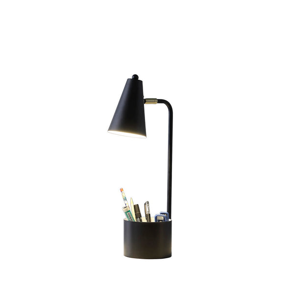 English Elm 19.5" Black Metal Task Desk Lamp With Organizer – Perfect For Student Workspaces & Home Offices! B072116612