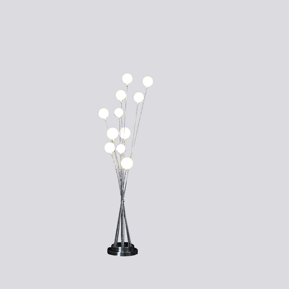 English Elm 46" Modern 11-Light Acrylic Globe Floor Lamp in Gold Chrome Finish with Frosted Orb Shades & LEDs Silver B072116656