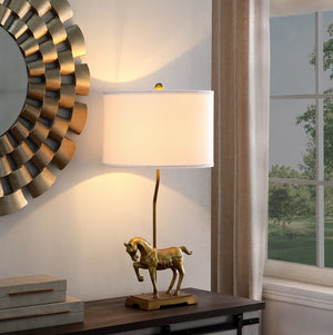 English Elm 29.5" Gold Royal Stallion Horse Resin Table Lamp – Equestrian Elegance For Home Decor & Lighting B072116652