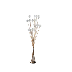 English Elm 61.5" Coastal Wood Effect Polyresin Floor Lamp with Drum Shade, Antique Finish, 3-Way Rotary Switch Yellow B072116657