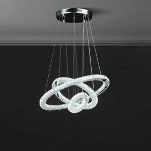 English Elm 11.8" Eira Modern Crystal Chandelier - Adjustable Led, Remote Control, Dimmable, Elegant Home Lighting B072116682