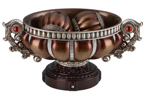 English Elm 8" Polyresin Decorative Bowl with Classical Greek Engravings and Antique Bronze Finish B072116428