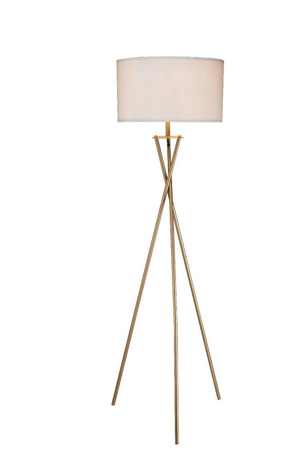 English Elm 64.5" Ester Mid-Century Metal Floor Lamp Hourglass Tripod Base Matte Gold 64.5" Tall, 100W Max B072116086