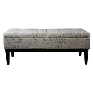English Elm 19.5" Plush Upholstered Storage Bench with Dual Lift, Old-World Print Multicolor, 48" Seat, Sturdy Frame B072116481