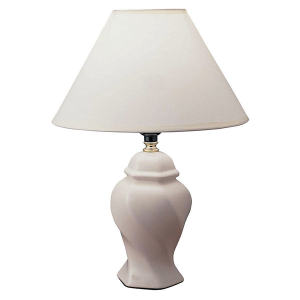 English Elm 13" Tall Ceramic Table Lamp - Elegant Urn-Shaped Design In Ivory With Linen Shade For Any Room B072116105