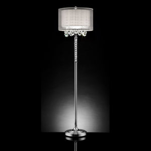 English Elm 62.5" Moiselle Floor Lamp with Silver Crystal Accents, 62.5" Tall Elegant Metal Base & Shade B072116226