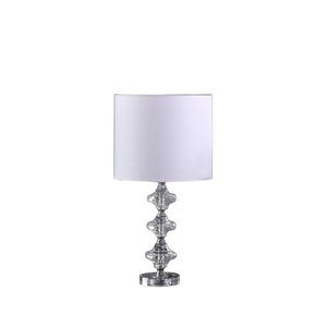 English Elm 22.25" Geometric Prism Solid Crystal Table Lamp with Polished Chrome Accents & White Drum Shade, UL Certified B072116594