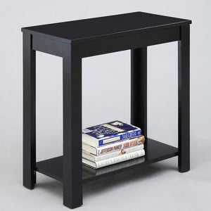 English Elm 24" Tall Wooden End Table In Elegant Black Finish - Versatile Rustic Accent For Any Room Décor B072115844