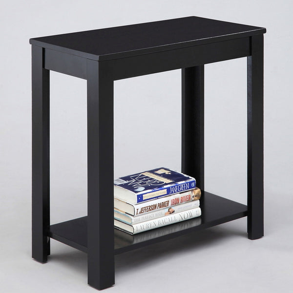 English Elm 24" Tall Wooden End Table In Elegant Black Finish - Versatile Rustic Accent For Any Room Décor B072115844