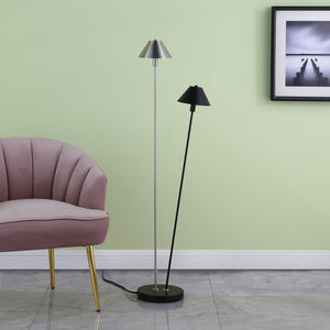 English Elm 47.5" Industrial LED Double G9 Floor Lamp - Matte Black & Brushed Nickel, Energy-Saving 2700K Warm Light B072116570