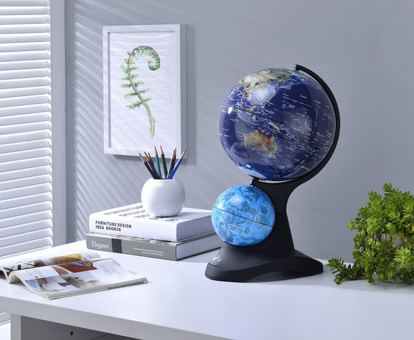 English Elm 17.5" Illuminated World and Constellation Globe Set with Led Acrylic Base for Study B072116021