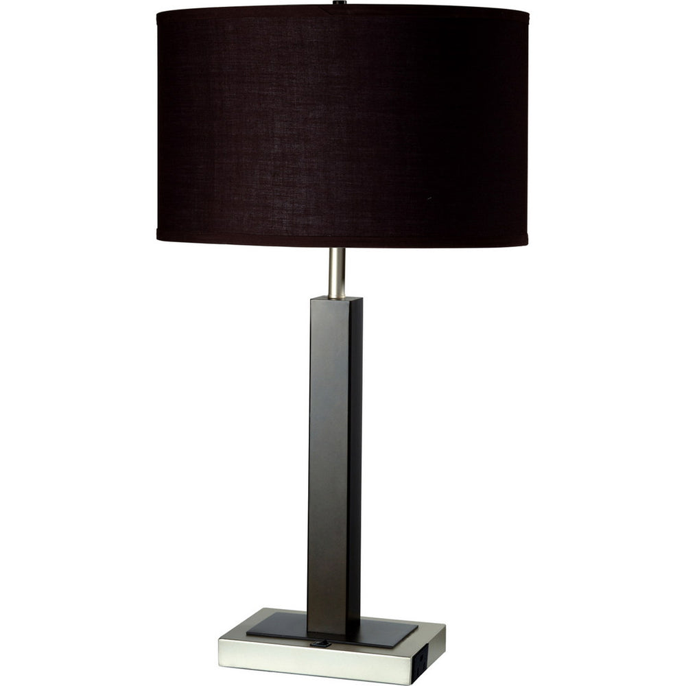 English Elm 30" 30" Tall Metal and Polyresin Table Lamp with Dark Espresso Base, Multicolor Accent, Fabric Shade, UL Listed, 68" Cord, Easy On/Off Switch, 100W Type A Compatible B072116165