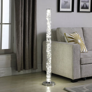English Elm 49" LED Minari Clear Column Floor Lamp with 360 Rope Bulbs, 4200lm Bright White Crystal Sand Acrylic Column B072116170