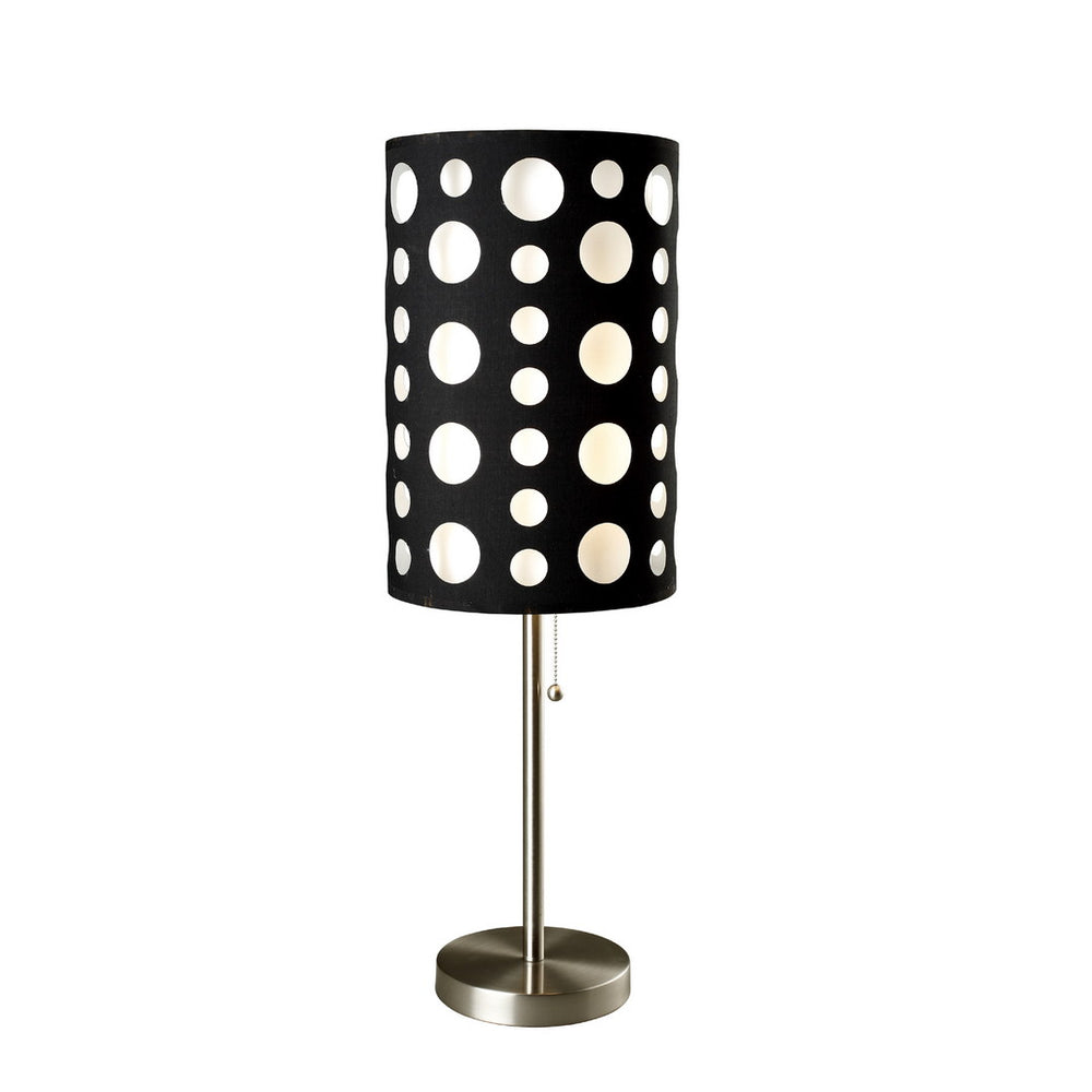 English Elm 33" Tall Metal Table Lamp - Retro Two-Layer Shade, Stylish Chrome Finish For Modern Interiors B072116057