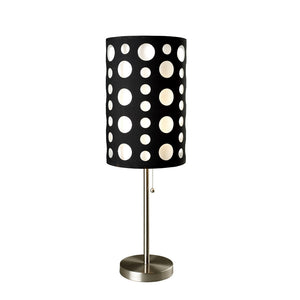 English Elm 33" Tall Metal Table Lamp - Retro Two-Layer Shade, Stylish Chrome Finish For Modern Interiors B072116057