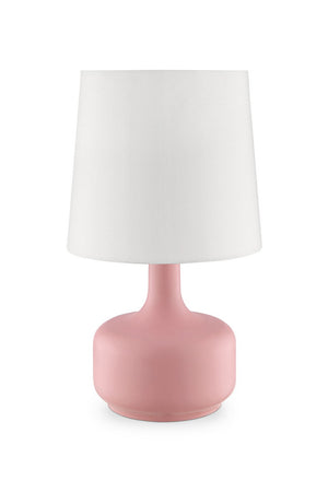 English Elm 17.25" Cheru Modern Mid-Century Touch Table Lamp – Powdered Metal Finish, 3-Way Touch-On, Sleek Decor Pink B072116251