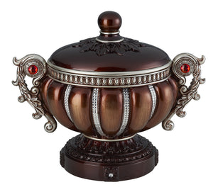 English Elm 11.5" Tall Delicata Decorative Jewelry Box – Elegant Reddish Bronze With Silver Accents & Gem Detail B072116374