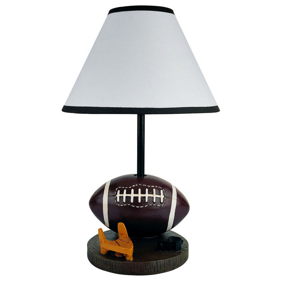 English Elm 15" Tall Football Table Lamp - Playful Polyresin Design With Cone Shade For Kids' Rooms & Nurseries B072116096