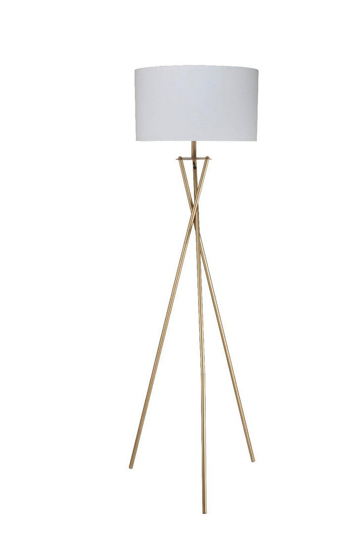 English Elm 64.5" Ester Mid-Century Metal Floor Lamp Hourglass Tripod Base Matte Gold 64.5" Tall, 100W Max B072116086