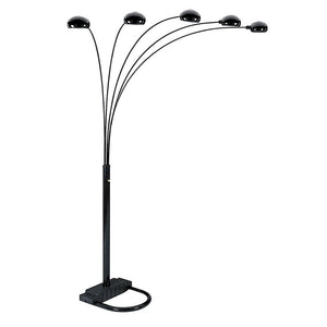 English Elm 84" Tall Metal Floor Lamp - Sleek Black Design With 5 Adjustable Arms For Modern Living Spaces B072116041