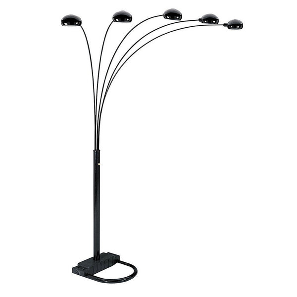 English Elm 84" Tall Metal Floor Lamp - Sleek Black Design With 5 Adjustable Arms For Modern Living Spaces B072116041