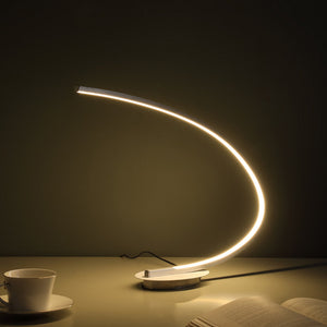 English Elm 16-Inch Sleek Eli Brushed Nickel LED Arc Tube Table Lamp, 1100 Lumens, 2700K Warm, Energy-Saving Design B072116304