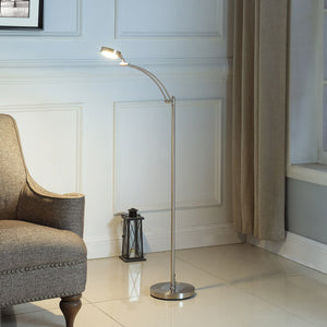 English Elm 54-Inch-Long Tinsley Silver LED Task Floor Lamp with Flexible Shade, 480 Lumens, Energy-Saving 6W, Toggle Switch B072116314