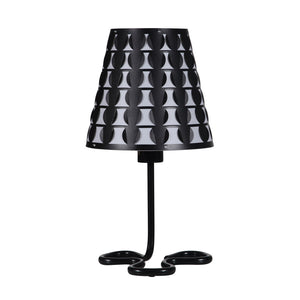 English Elm 16" Traci Black Metal Table Lamp with Geometric Clover Base & Modern Empire Shade, Cord Switch, 100W B072116171