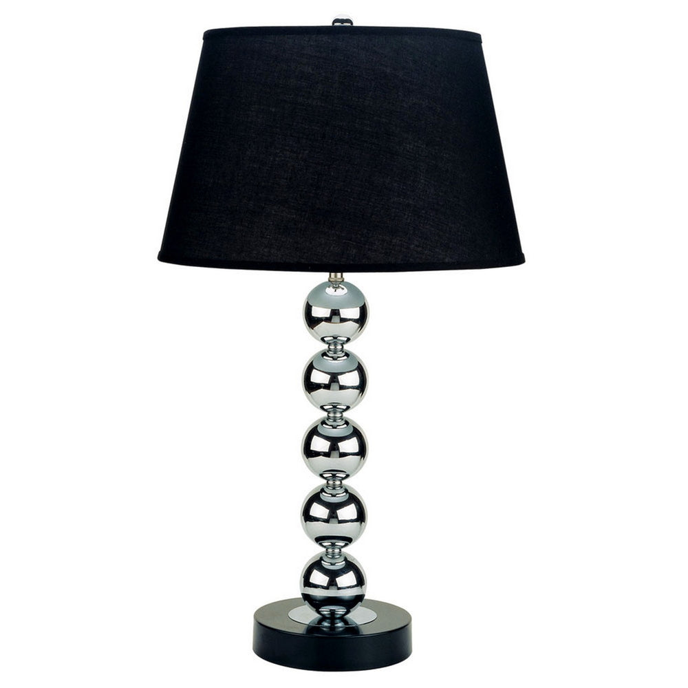 English Elm 30" Stylish Chrome Table Lamp With Black Fabric Shade - Adjustable Lighting For Modern Interiors B072116069