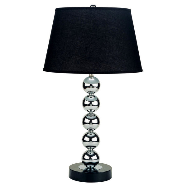 English Elm 30" Stylish Chrome Table Lamp With Black Fabric Shade - Adjustable Lighting For Modern Interiors B072116069