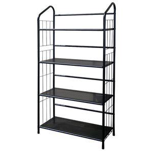 English Elm 49" 4-Tier Metal Standing Bookshelf in Black Finish — Slim 37x14 Organizer, Sturdy, Easy Assembly, Versatile Decor B072115891