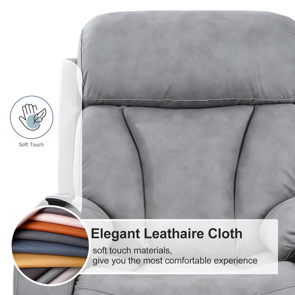 English Elm Electric Power Lift Recliner Chair with Remote Control, Soft Fabric, Padded Arms, 330lb Capacity, Light Gray W1028111169