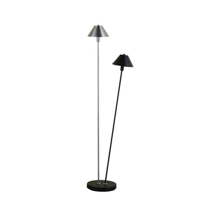 English Elm 47.5" Industrial LED Double G9 Floor Lamp - Matte Black & Brushed Nickel, Energy-Saving 2700K Warm Light B072116570