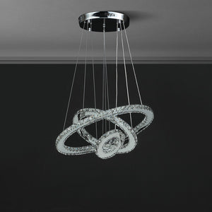 English Elm 11.8" Eira Modern Crystal Chandelier - Adjustable Led, Remote Control, Dimmable, Elegant Home Lighting B072116682