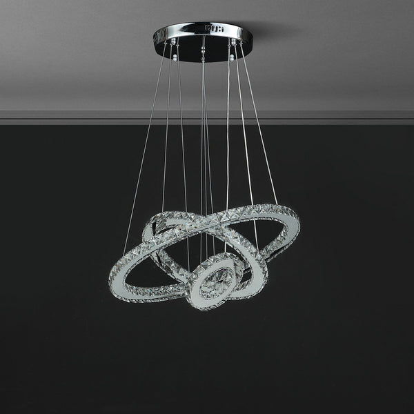 English Elm 11.8" Eira Modern Crystal Chandelier - Adjustable Led, Remote Control, Dimmable, Elegant Home Lighting B072116682