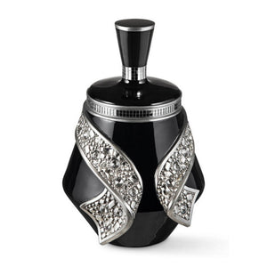 English Elm 14" Luxurious Polyresin Jewelry Box Stellaire — Black & Silver Bejeweled Bow Tassel Decorative Gift B072116366