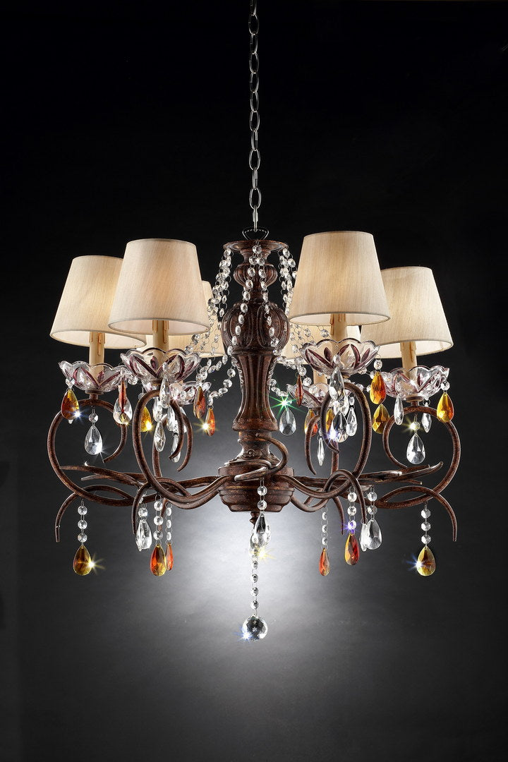 English Elm 27" Tall Metal Ceiling Lamp "Magnolia" - Elegant Bronze Design With Customizable Crystal Accents B072116063