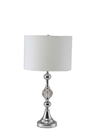 English Elm 29.5" Leona Metal Table Lamp with Chrome & Crystal Accents, 29.5" Tall Multicolor Accent Light for Living Room B072116126