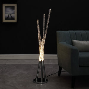 English Elm 48.75" Carina Modern 5-Arm Acrylic Bubble LED Floor Lamp Silver Chrome Metal, 800 Lumens, 3000K B072116681