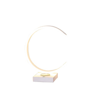 English Elm 13.5" C Shape LED Desk Lamp with Wireless Charger & USB, Touch Dimmer, White Metal Modern Design B072116334