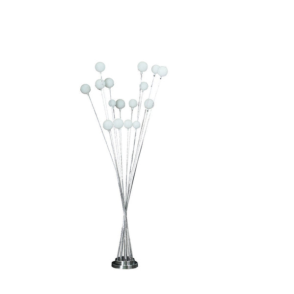 English Elm 61.5" Coastal Wood Effect Polyresin Floor Lamp with Drum Shade, Antique Finish, 3-Way Rotary Switch Silver B072116658