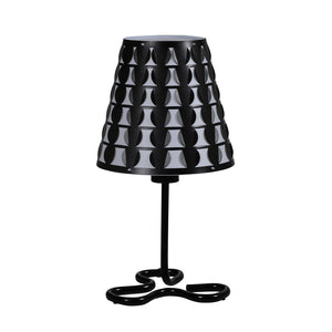 English Elm 16" Traci Black Metal Table Lamp with Geometric Clover Base & Modern Empire Shade, Cord Switch, 100W B072116171