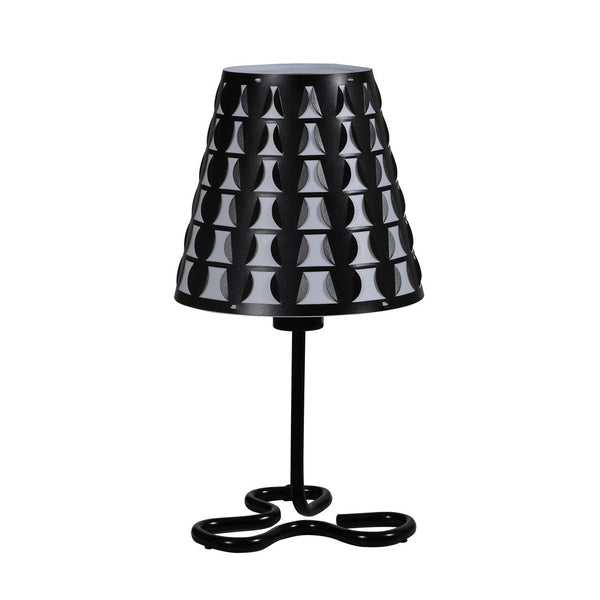 English Elm 16" Traci Black Metal Table Lamp with Geometric Clover Base & Modern Empire Shade, Cord Switch, 100W B072116171
