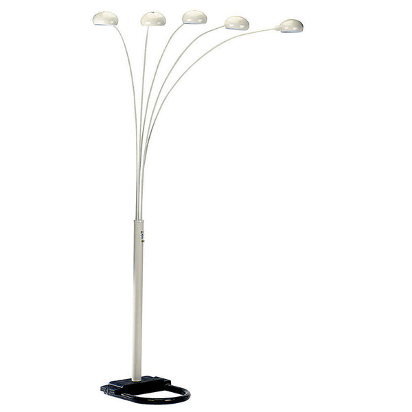 English Elm 84" Metal Floor Lamp with Five Adjustable Arch Arms, Dimmer Switch, Modern Living Room Accent Lighting White B072116145