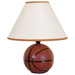 English Elm 12" Tall Basketball Shaped Ceramic Table Lamp With Linen Shade - Sporty Décor For Any Room B072116100