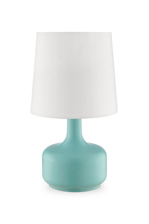 English Elm 17.25" Cheru Modern Mid-Century Touch Table Lamp – Powdered Metal Finish, 3-Way Touch-On, Sleek Decor Green B072116250