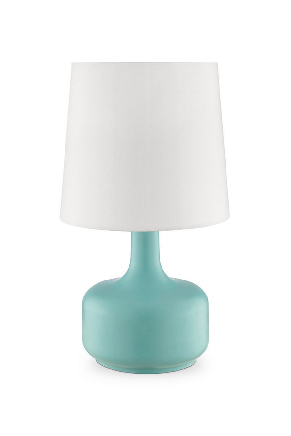 English Elm 17.25" Cheru Modern Mid-Century Touch Table Lamp – Powdered Metal Finish, 3-Way Touch-On, Sleek Decor Green B072116250