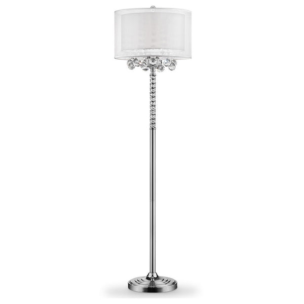 English Elm 62.5" Moiselle Floor Lamp with Silver Crystal Accents, 62.5" Tall Elegant Metal Base & Shade B072116226